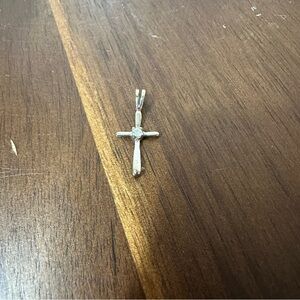 Sterling Silver Cross Pendant | 925 | Clear Accent Stone | Religious Jewelry